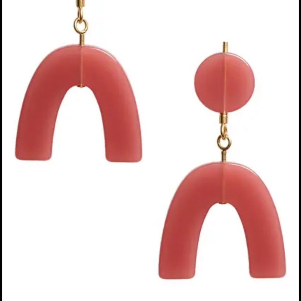 Madewell Pink Acrylic Statement Shape Earrings